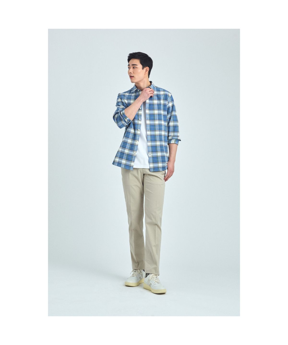 브렌우드(BRENTWOOD) 데님라이크 체크 캐주얼셔츠 BRSAM25451BUX