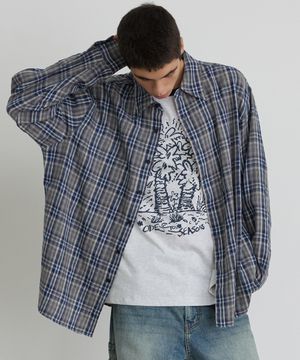 플란넬 체크 셔츠 NV