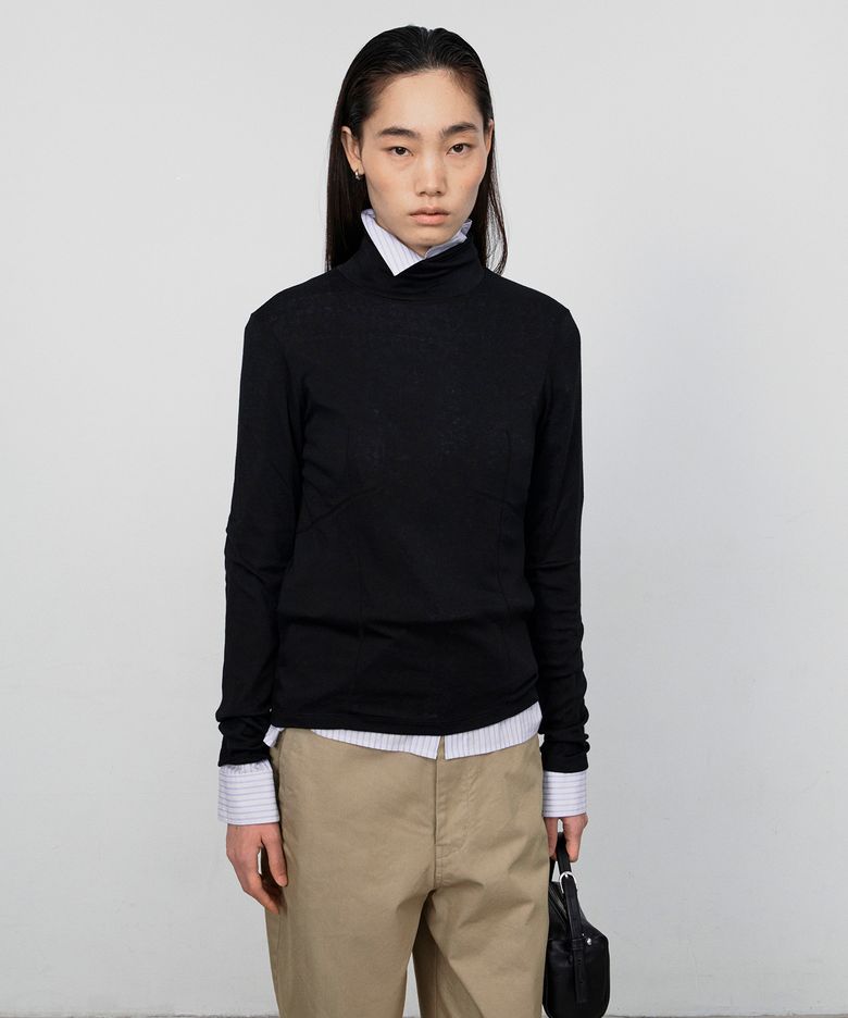 WOOL LINE TURTLENECK (BLACK)