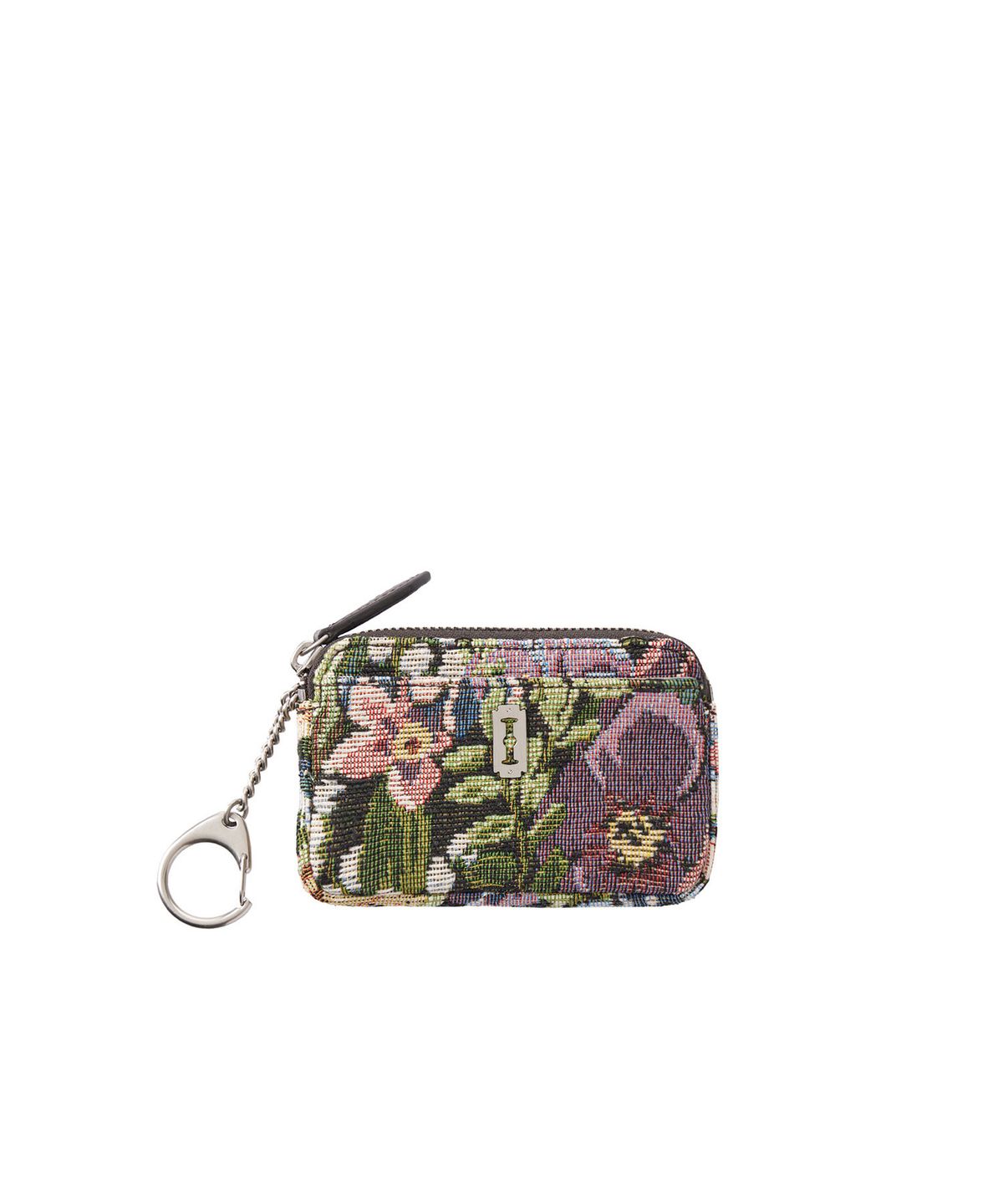 분크(VUNQUE) Perfec Compact Key Holder Jacquard Card Wallet (퍼펙 컴팩트 키 홀더 자카드 카드지갑) Floral