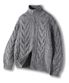 케이블 2WAY 하이넥 니트 집업 GKZ-277_그레이