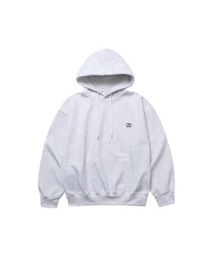 [기모/논기모]CRD 베이직 로고 후드티(White melange)