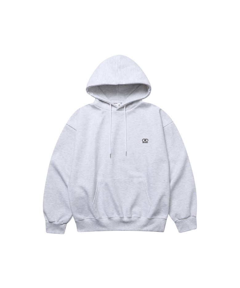 [기모/논기모]CRD 베이직 로고 후드티(White melange)