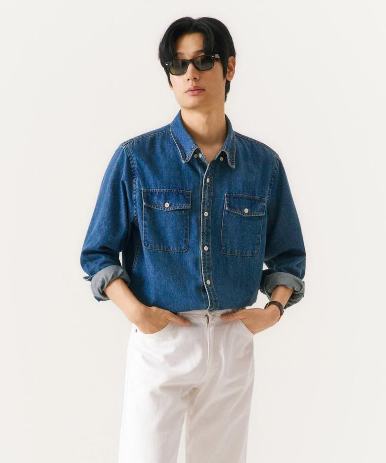데님 셔츠 블루_OLA1SHCL101B1