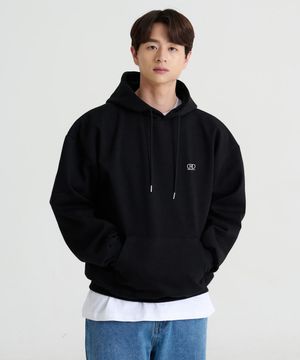 [기모/논기모]CRD 베이직 로고 후드티(Black)