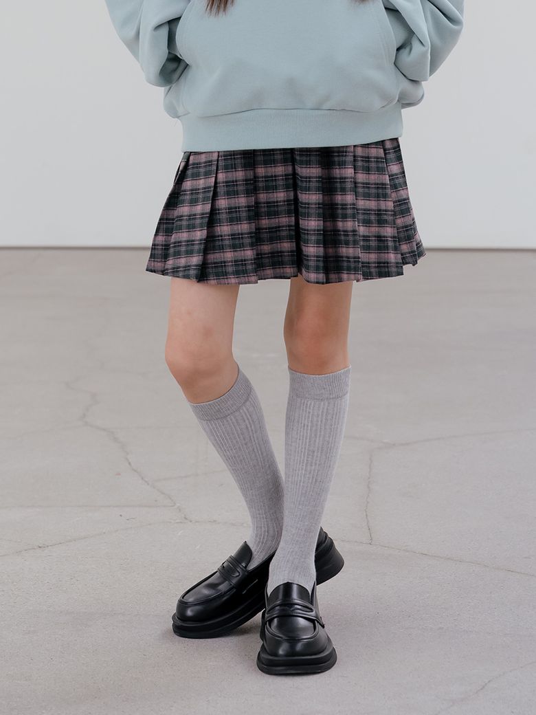 데일리 체크 풀온 스커트