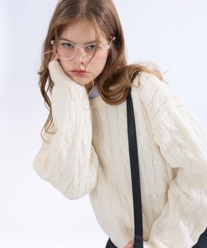 케이블 니트 아이보리 YKM-105