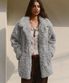 컬리 카라 퍼 자켓-그레이