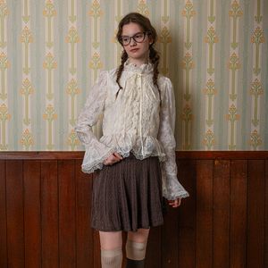 DD_Hollow knit skirt_BROWN