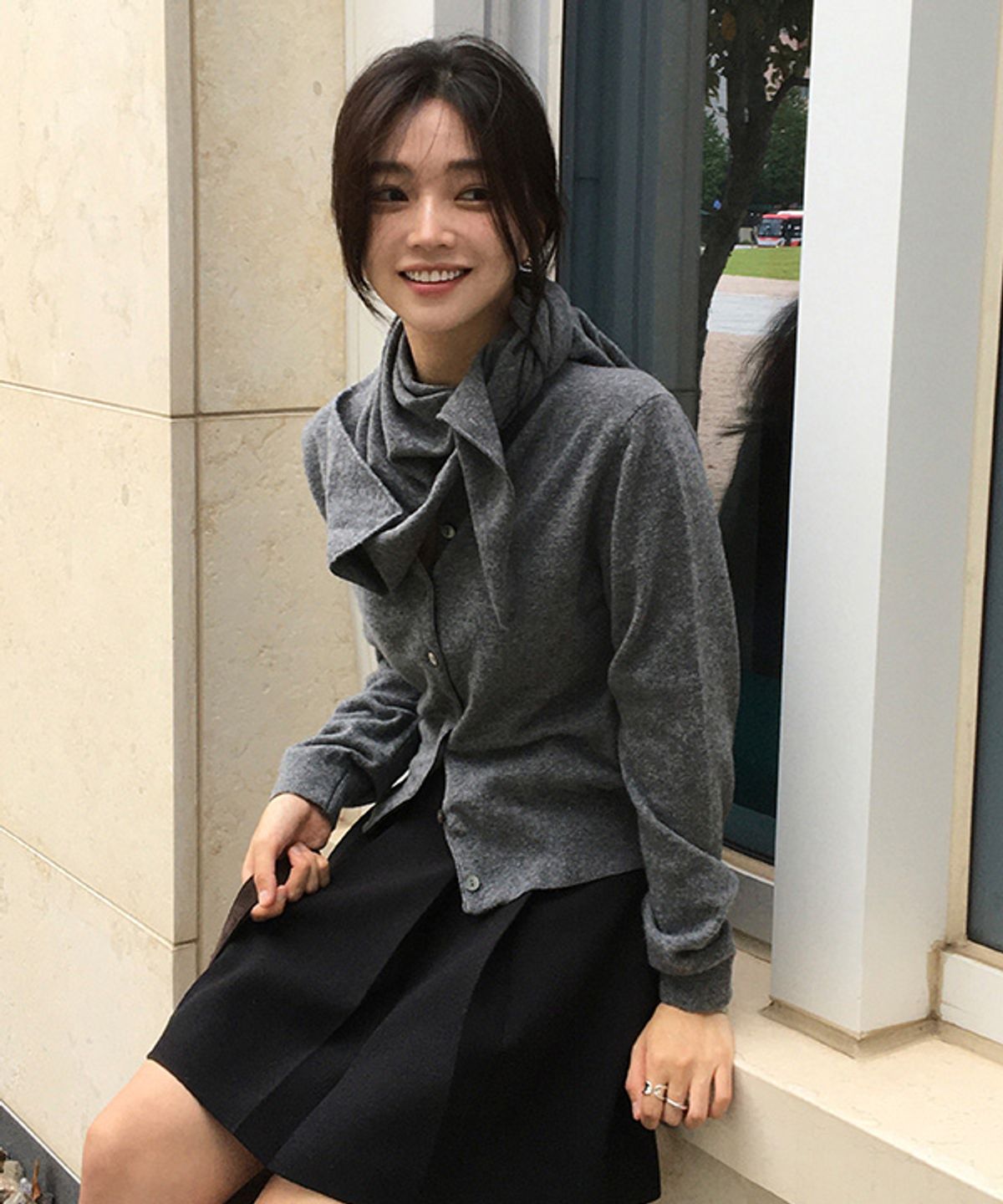 링서울(LINGSEOUL) cashmere knit scarf-melange