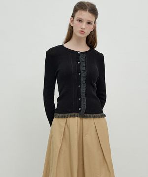 오간자 프릴 포인트 가디건 OK5AD8260