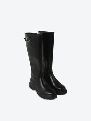 플랫폼 바이커 롱부츠 (4cm) HPWXLFFT21