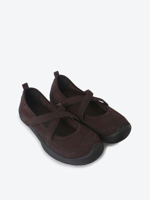 스웨이드 X자 메리제인 발레 스니커즈 HPWPDFFT11