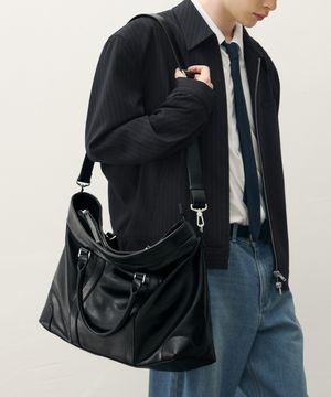 밴스 레더 크로스 토트백 [BLACK]