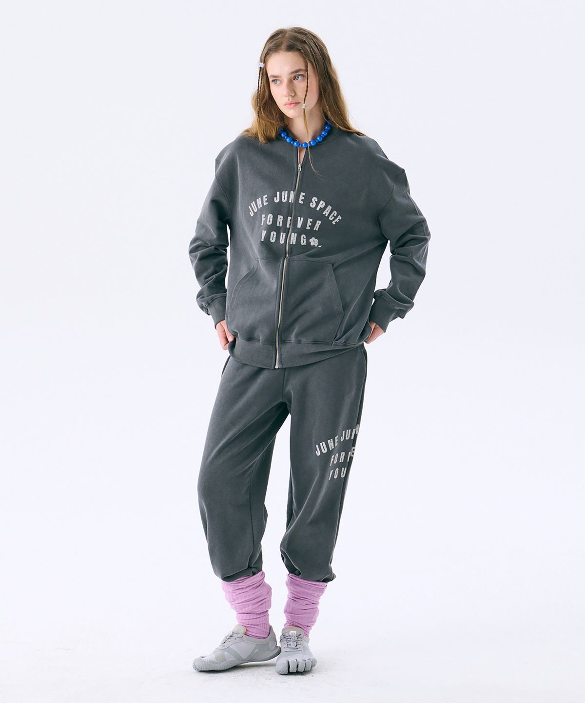 준준스페이스(JUNEJUNE SPACE) Vintage Sweat Pants_Dark Grey(빈티지 스웨트 팬츠_다크 그레이