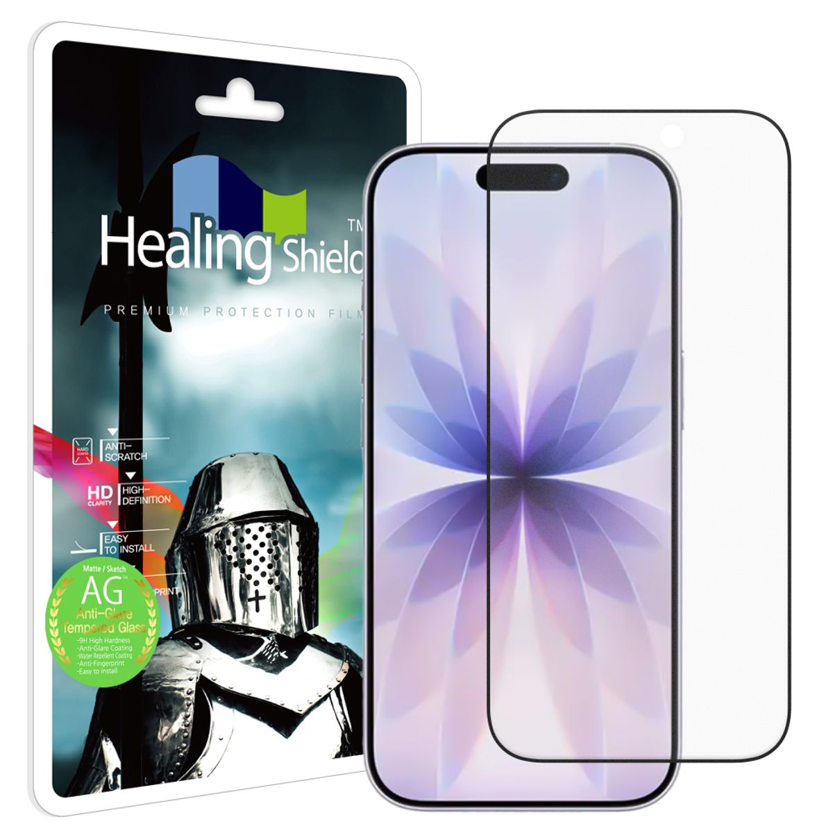 힐링쉴드(HEALINGSHIELD) 아이폰17 3D 풀커버 저반사 강화유리 액정보호필름 1매