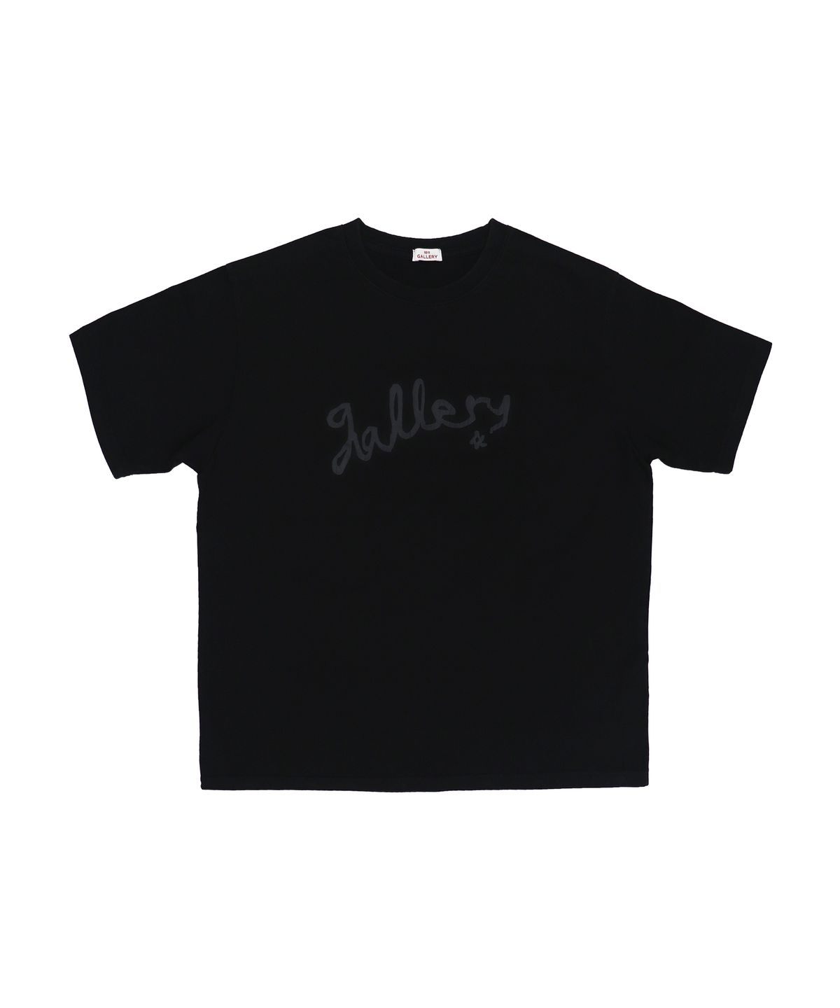1011갤러리(1011 GALLERY) Gallery Tape Logo Washed T-Shirts - Black