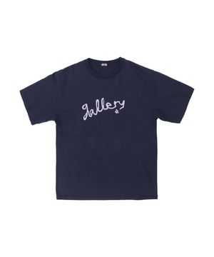Gallery Tape Logo Washed T-Shirts - Navy