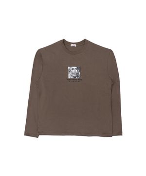 Kurt Cobain Portrait Long Sleeve T-Shirts - Brown