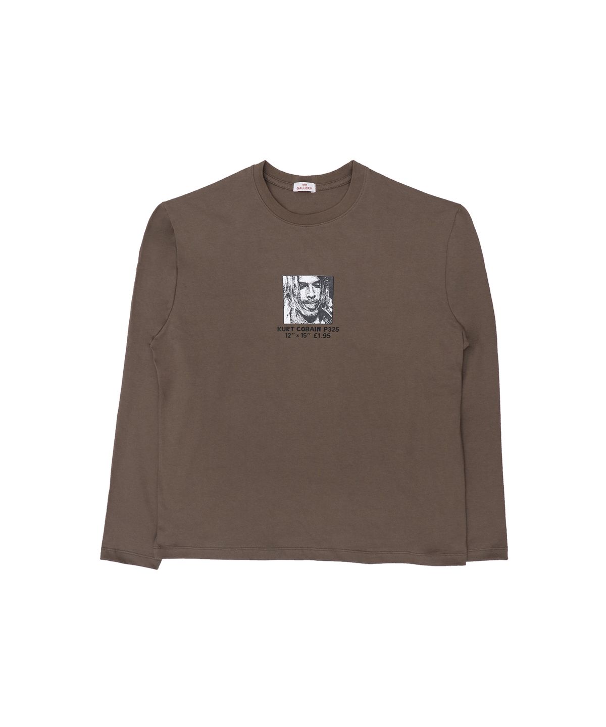 1011갤러리(1011 GALLERY) Kurt Cobain Portrait Long Sleeve T-Shirts - Brown