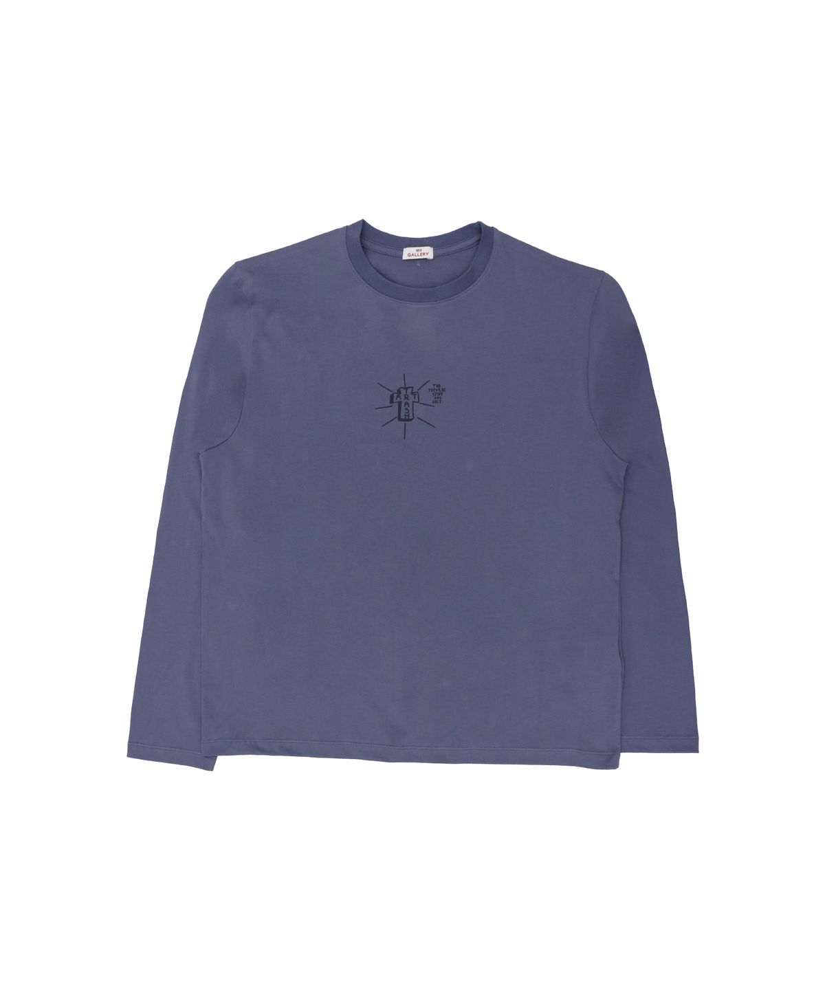 1011갤러리(1011 GALLERY) Gallery Logo Long Sleeve T-Shirts - Blue