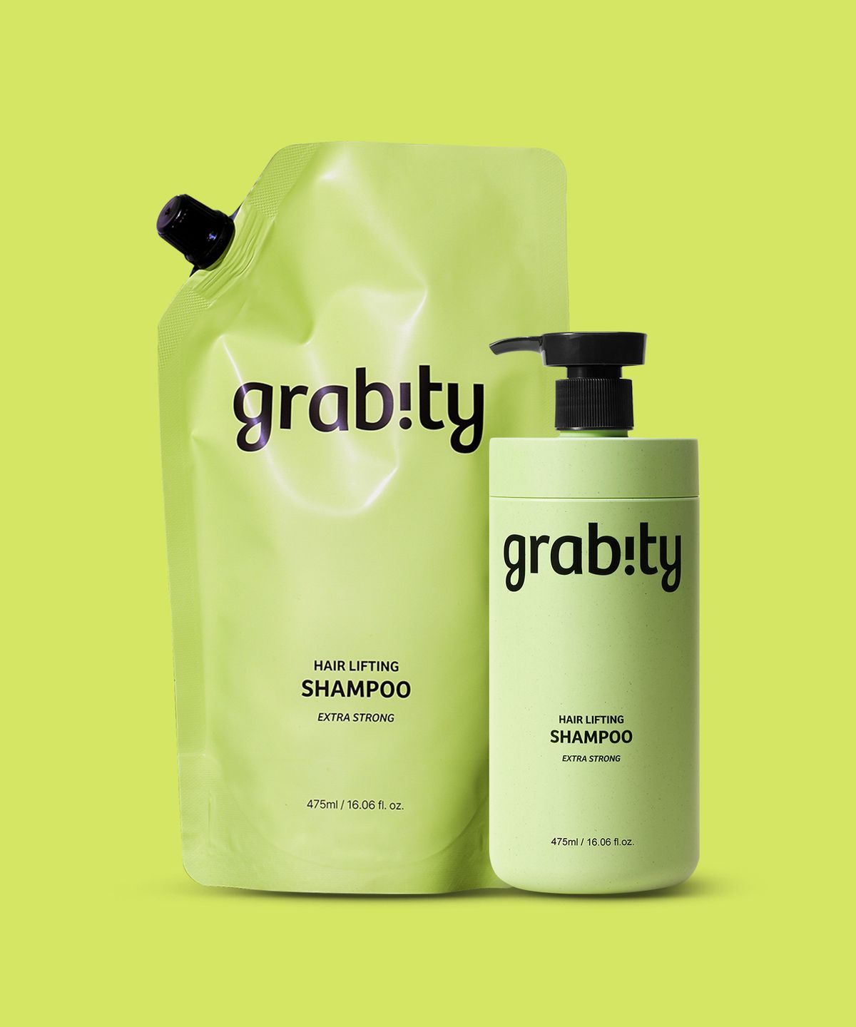 그래비티(GRABITY) 헤어리프팅 샴푸 엑스트라 스트롱 475ml 본품 + 리필 세트
