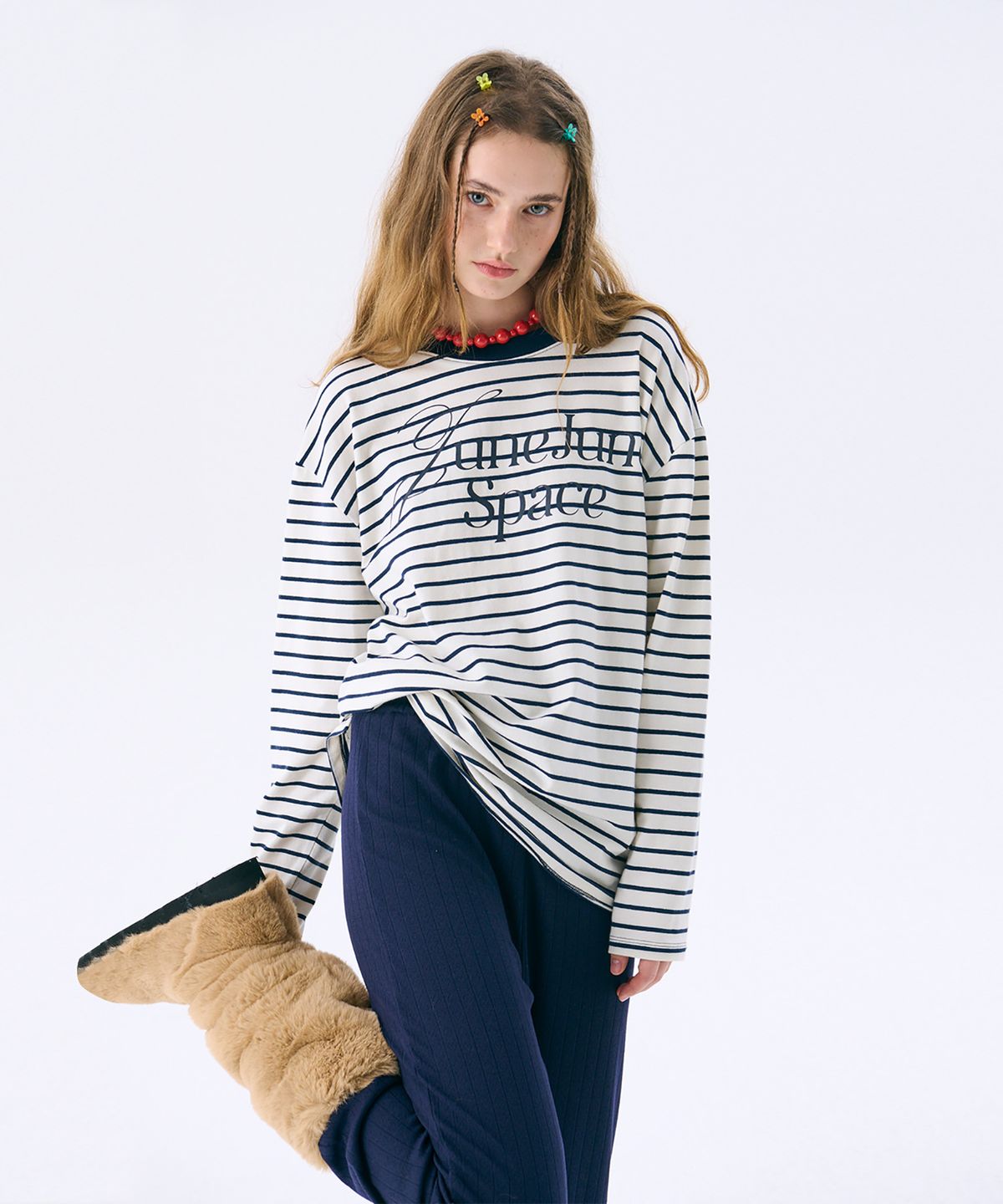 준준스페이스(JUNEJUNE SPACE) VOL14. Stripe T_Cream(VOL14. 스트라이프 티_크림)