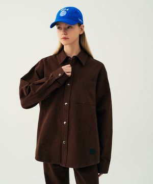 남녀공용 프레피 컬러 데님 셔츠[BROWN](UB8LS20)