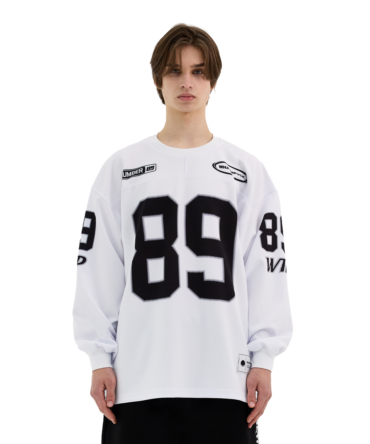 왓더퍽(WHATHEPUCK) WTP 오버사이즈  89넘버 져지 화이트