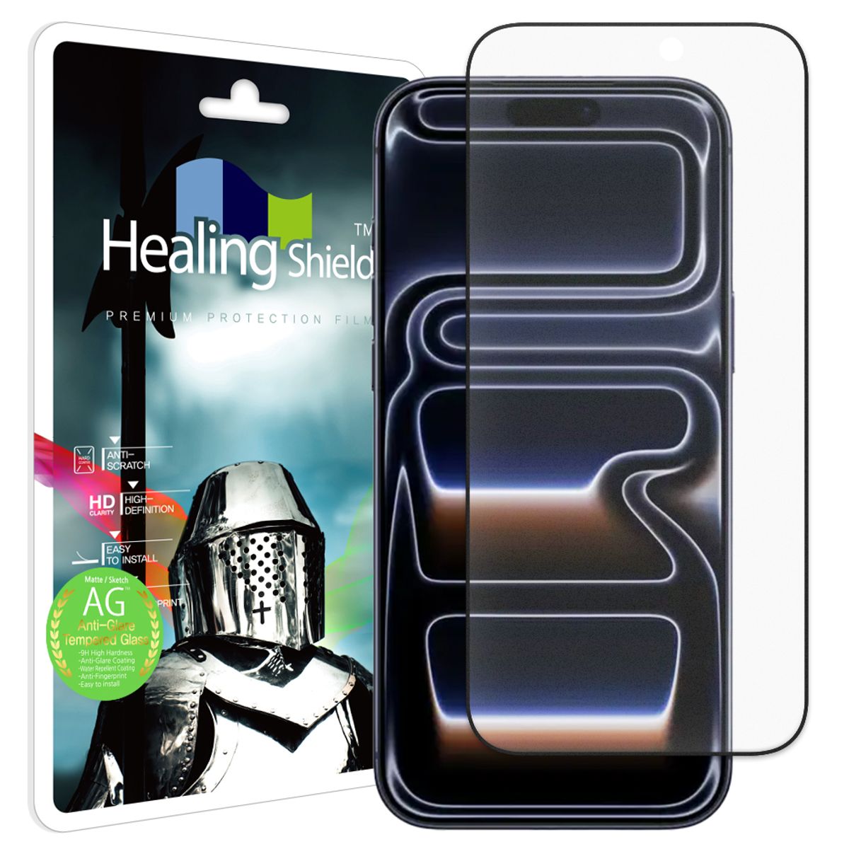 힐링쉴드(HEALINGSHIELD) 아이폰17 프로맥스 3D 풀커버 저반사 강화유리 액정보호필름 1매