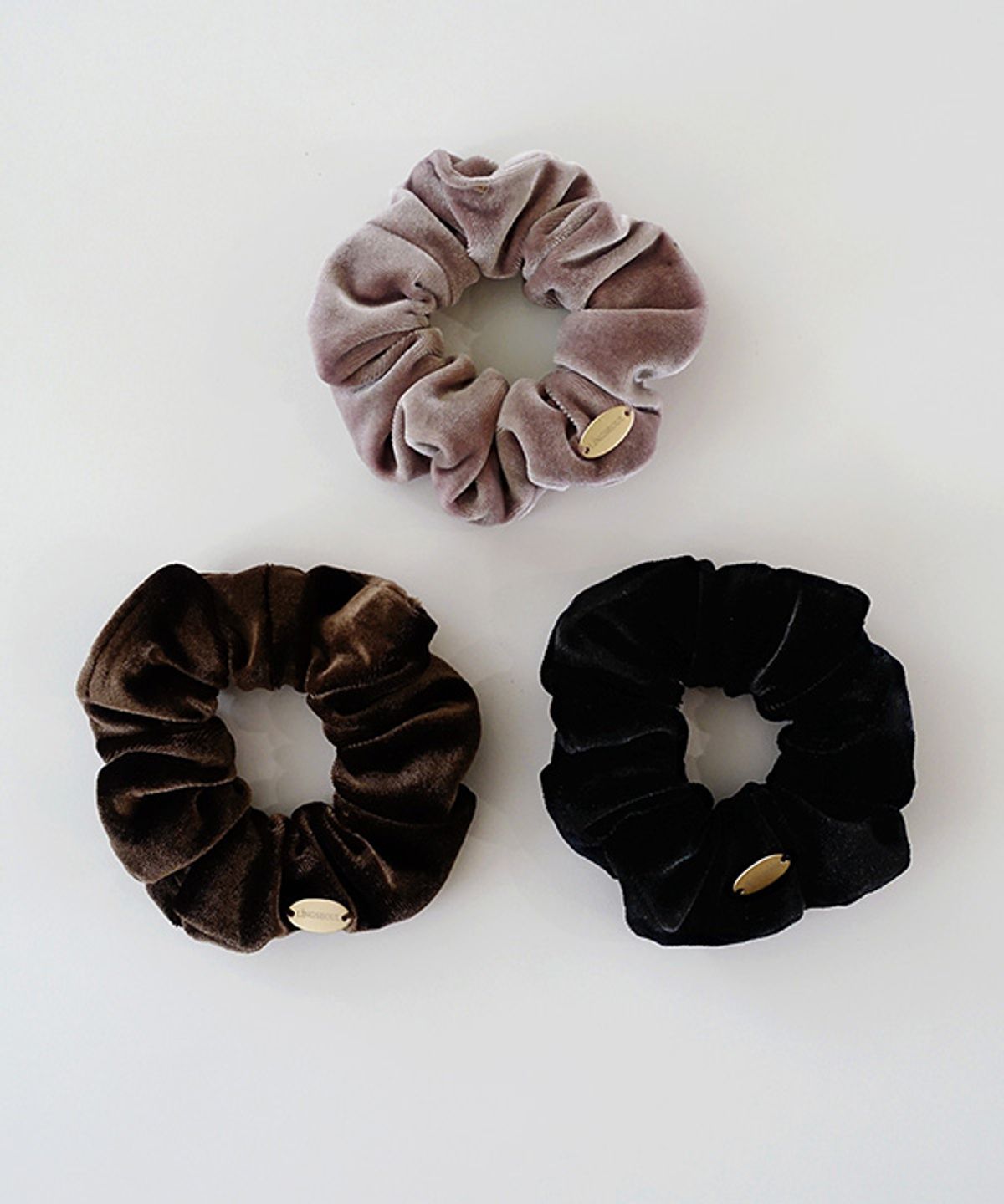 링서울(LINGSEOUL) [3set] velvet mini scrunchie-black