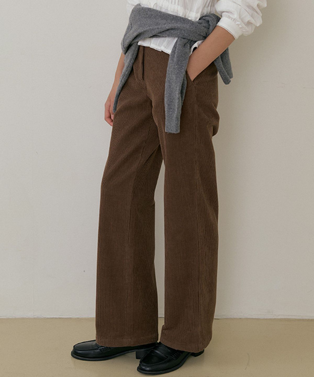 링서울(LINGSEOUL) button corduroy pants-brown