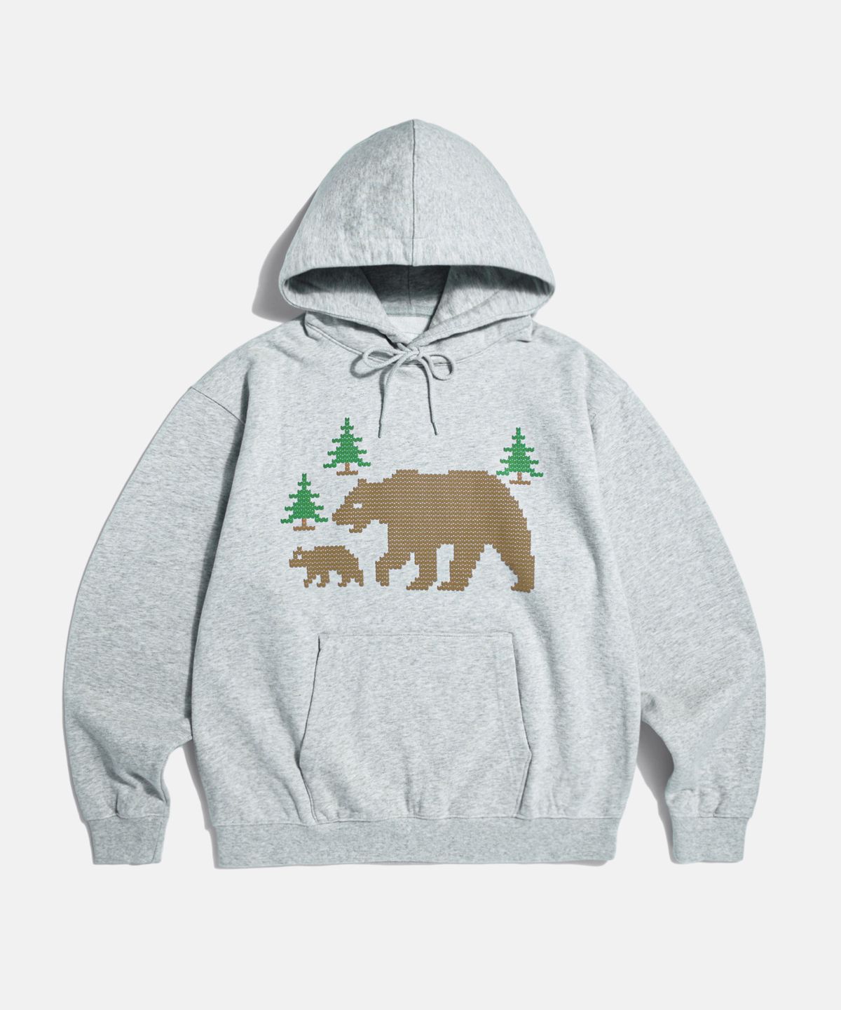 에스피오나지(ESPIONAGE) Bear Family Heavyweight Hoodie Grey