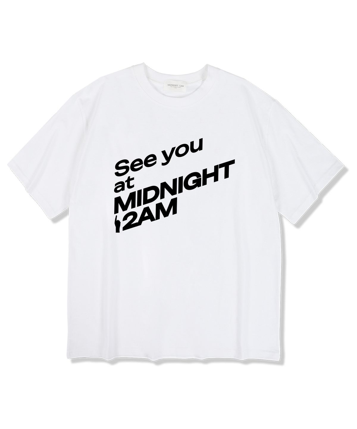 미드나잇12에이엠(MIDNIGHT12AM) 씨유앳 반팔 티셔츠 화이트