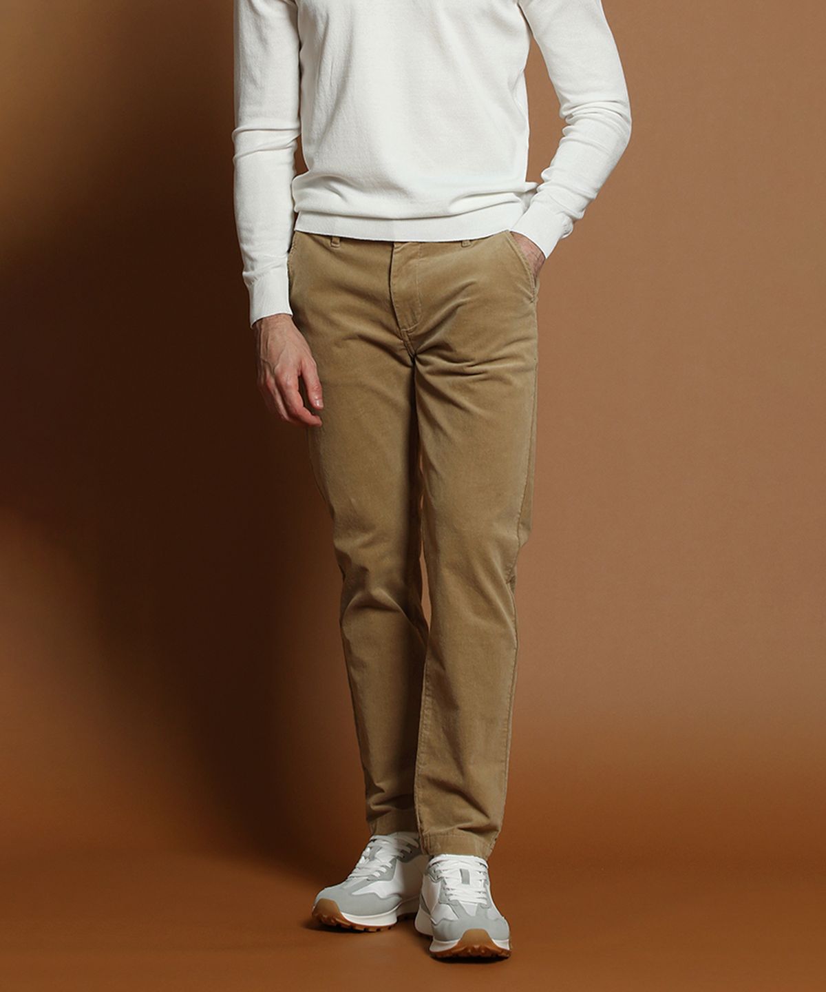 빠니깔레(PANICALE) 베이지 레귤러핏 세골 코듀로이 팬츠