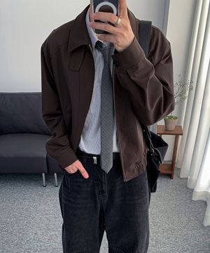 [데일리룸X알리스] 소프트 그레인 울 블루종 자켓 [브라운]