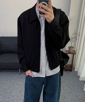 [데일리룸X알리스] 소프트 그레인 울 블루종 자켓 [블랙]