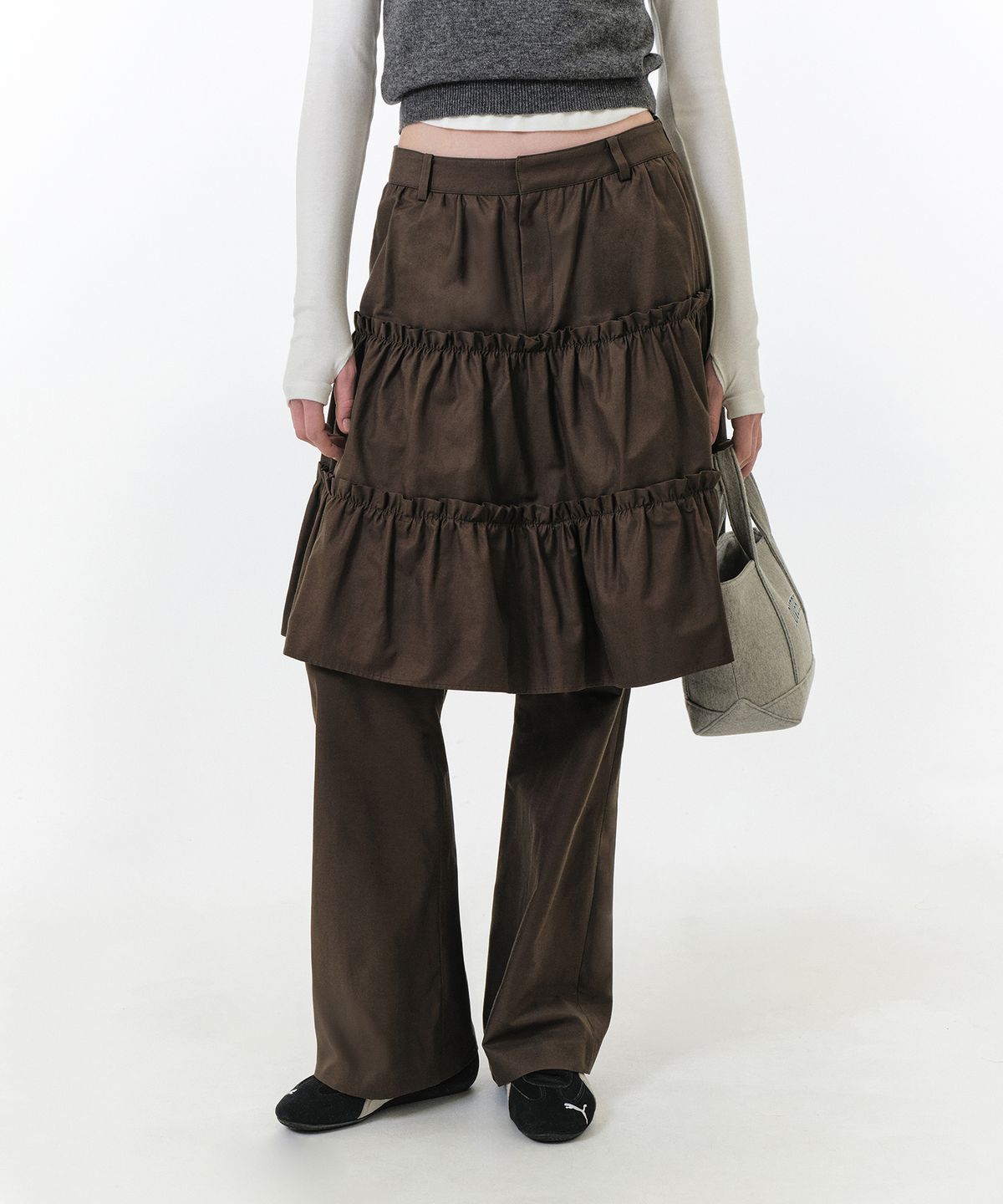 그로브(GROVE) MAREN SKIRT PANTS (KHAKI)