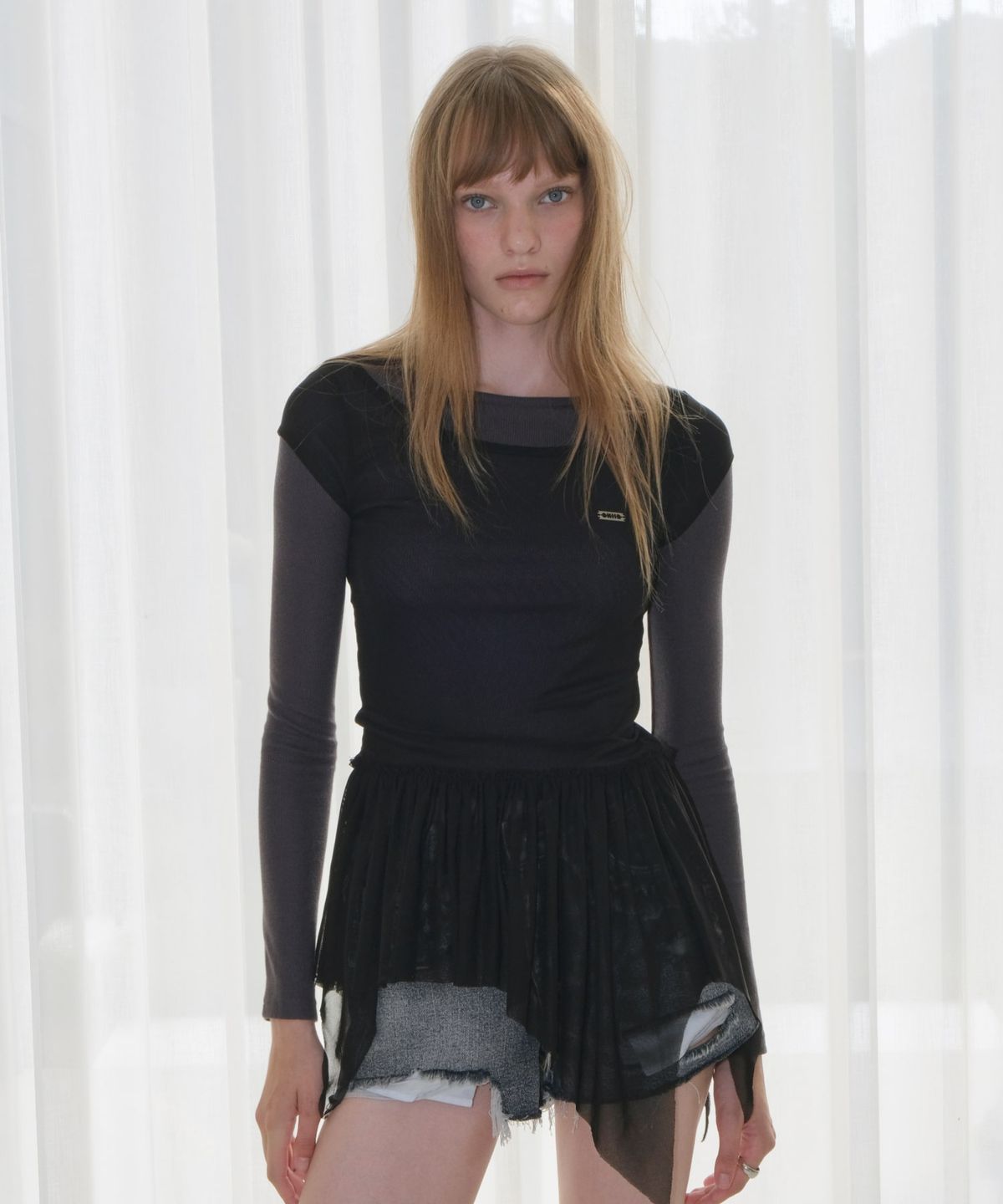 오디너리 홀리데이(ORDINARY HOLIDAY) LAYERED MINI DRESS [BLACK]
