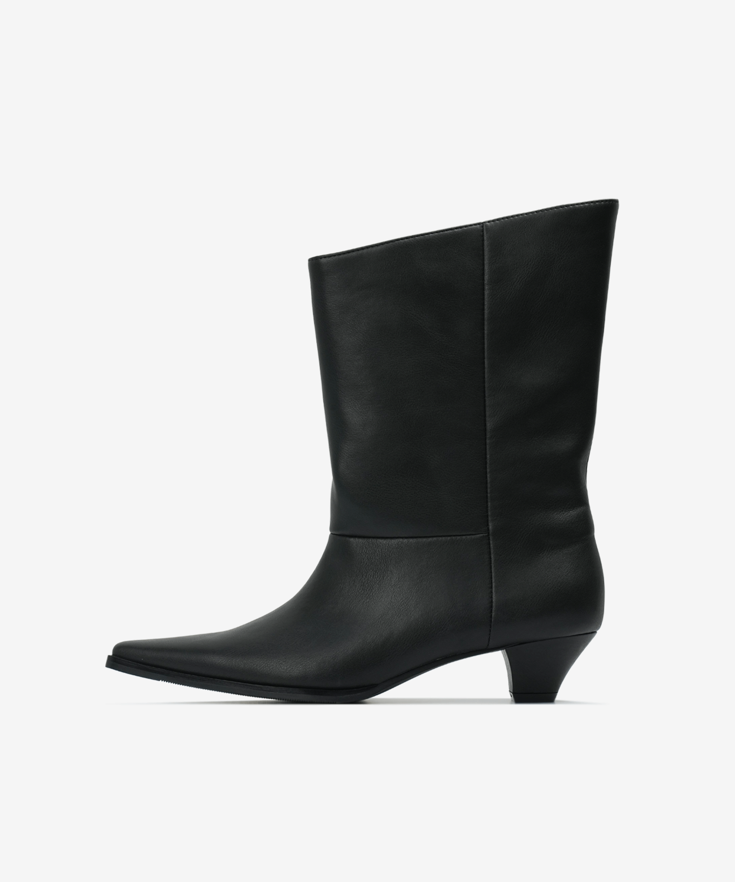 MUSINSA | IHCNIK 004 sharp toe middle boots / black