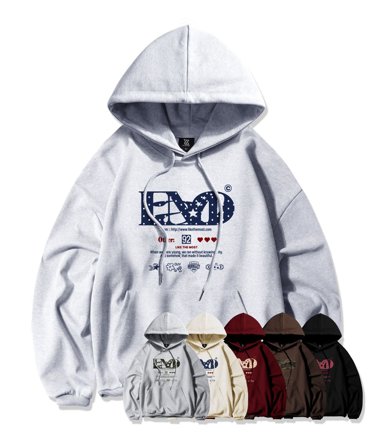 라이크더모스트(LIKE THE MOST) [기모추가] LAMO.COM 스웨트 오버 후디_6colors
