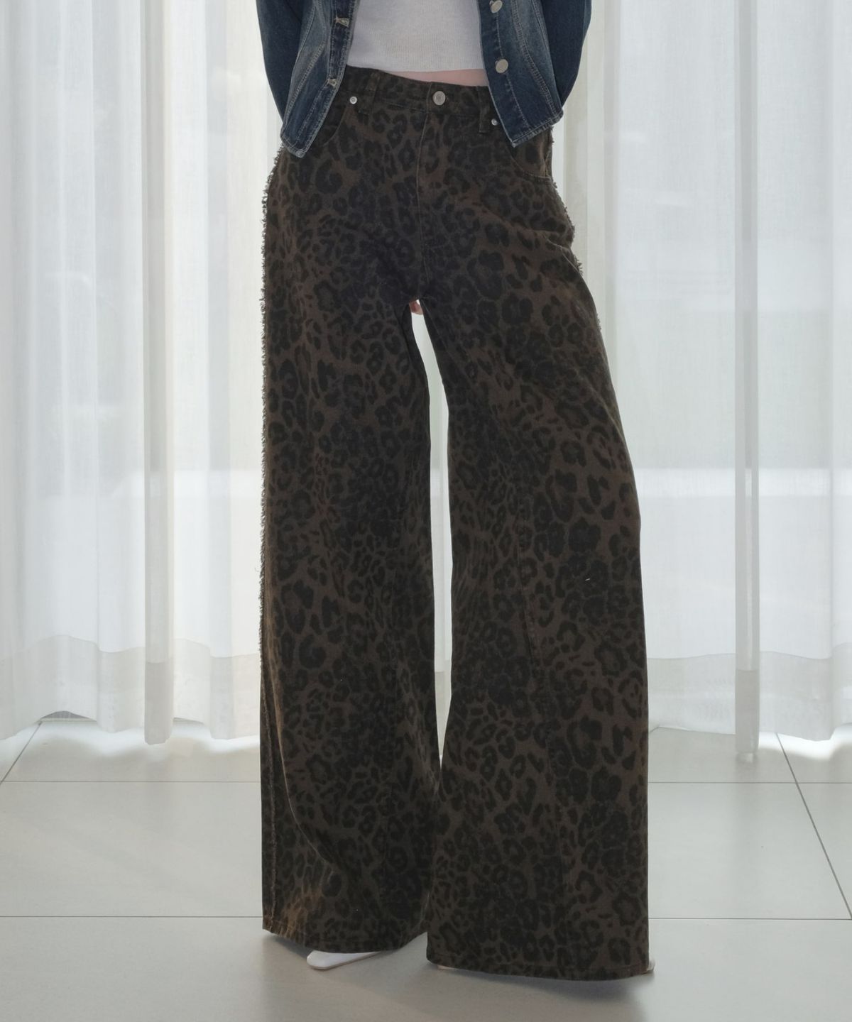 오디너리 홀리데이(ORDINARY HOLIDAY) LEOPARD WIDE PANTS [BROWN]