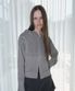 APPLIQUE PIGMENT SWEAT ZIP-UP [GRAY]