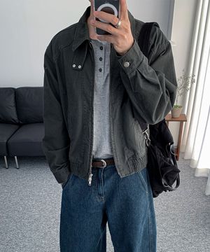 [데일리룸X알리스] 페이디드 그레인 코튼 블루종 자켓 [빈티지그레이]