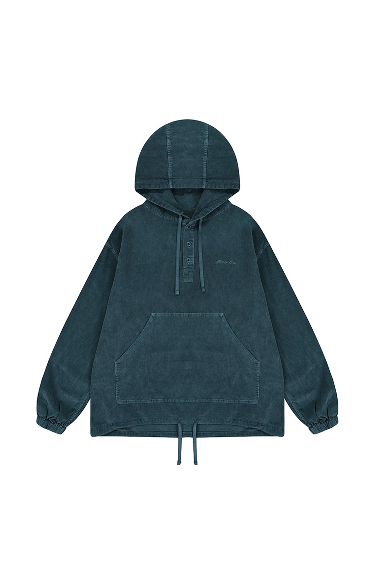캐피디자인(KAPPY DESIGN) 피그먼트 코듀로이 아노락 (블루 그린)