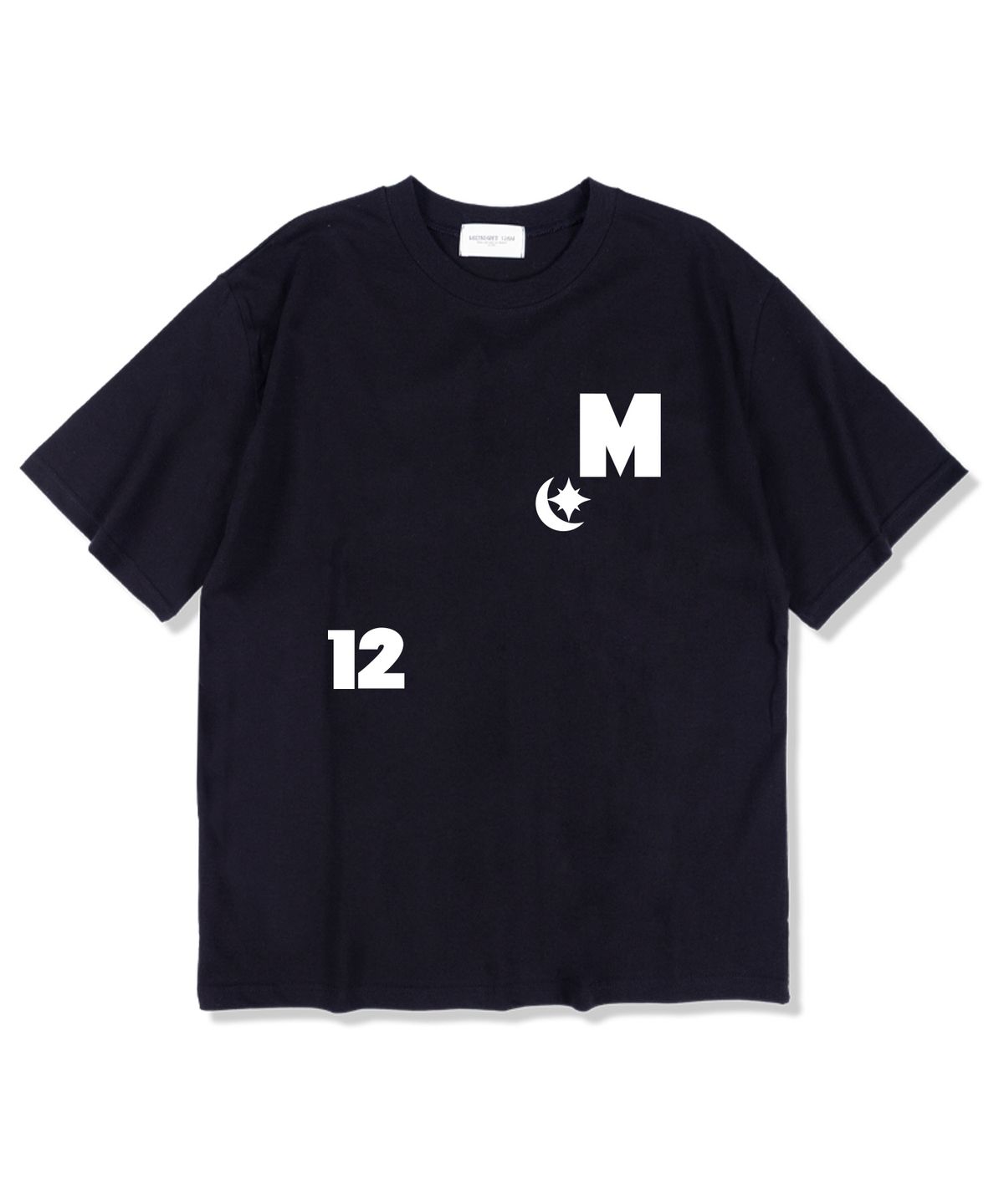 미드나잇12에이엠(MIDNIGHT12AM) 12엠문 반팔 티셔츠 네이비