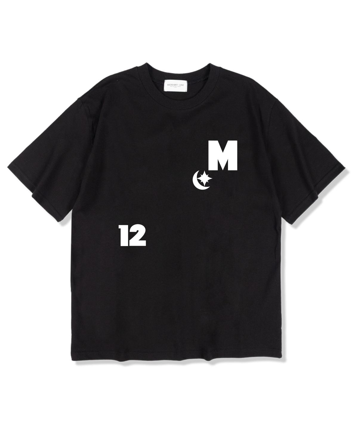 미드나잇12에이엠(MIDNIGHT12AM) 12엠문 반팔 티셔츠 블랙