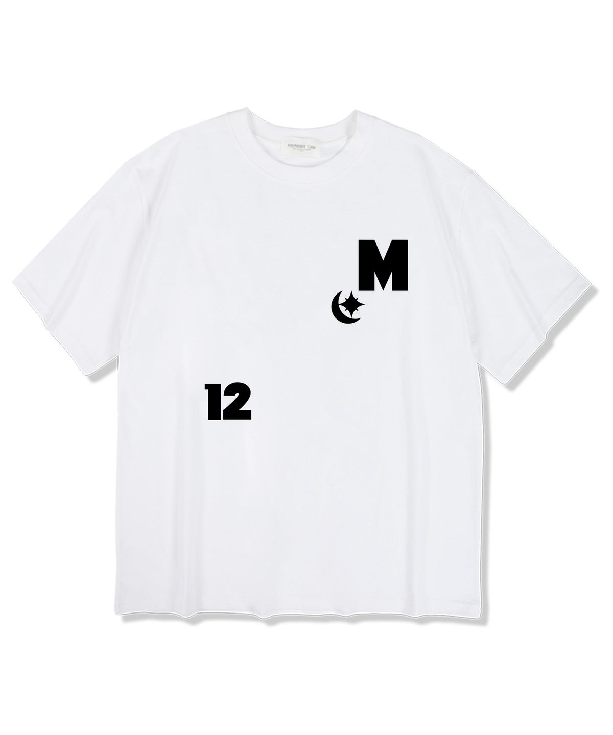 미드나잇12에이엠(MIDNIGHT12AM) 12엠문 반팔 티셔츠 화이트