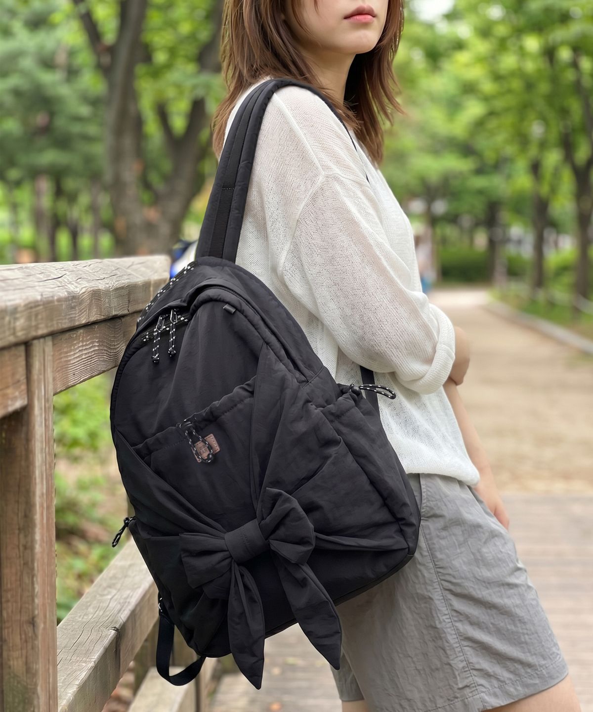 비비씨 어스(BBC EARTH) 러프 리본 백팩_Black