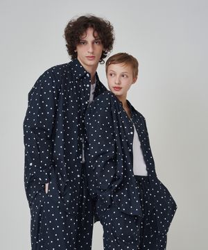 (uni)킨 도트 파자마 셔츠 네이비